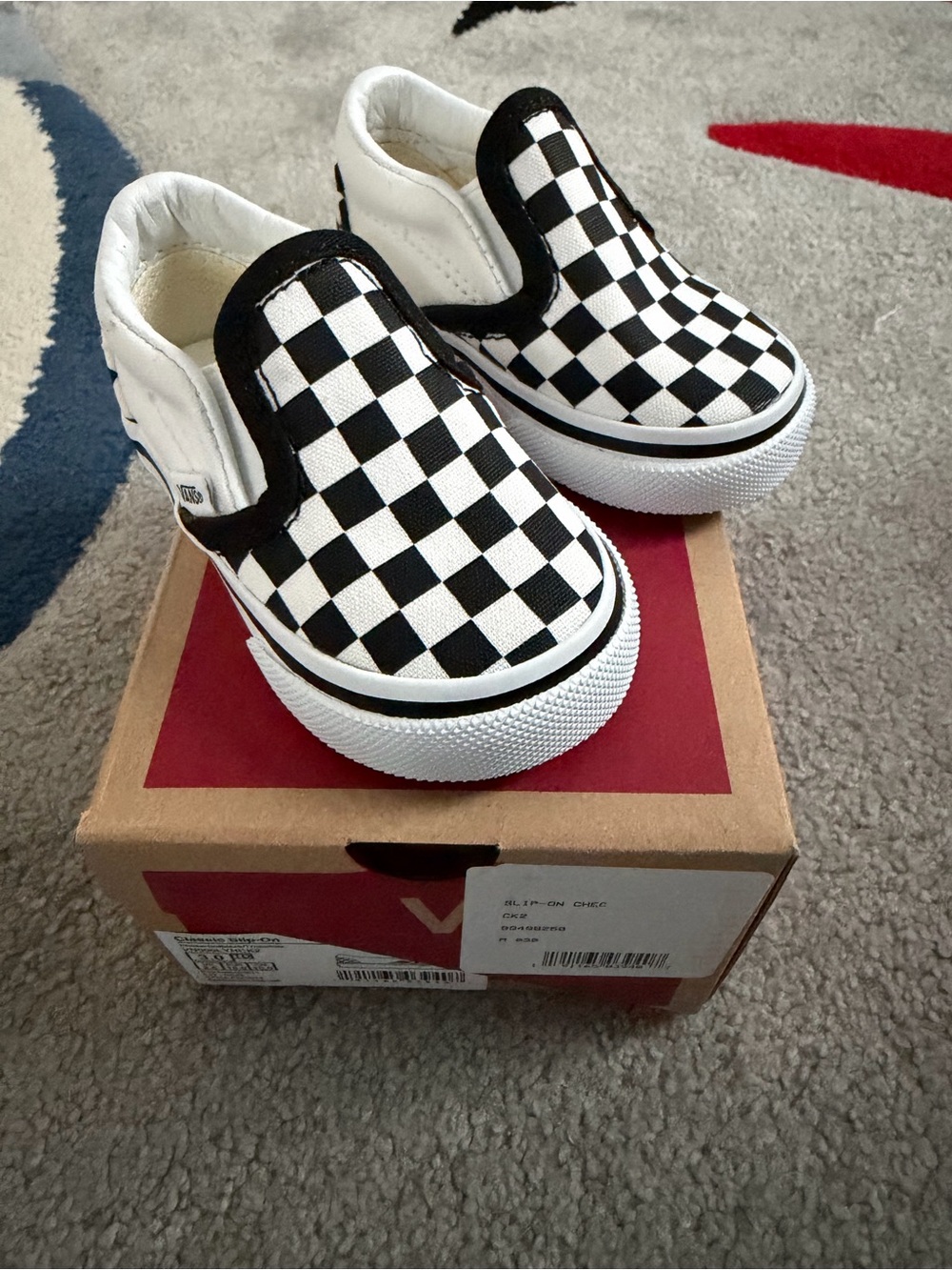 Vans Toddler Classic Slip-On Checkerboard Shoes US 3.0